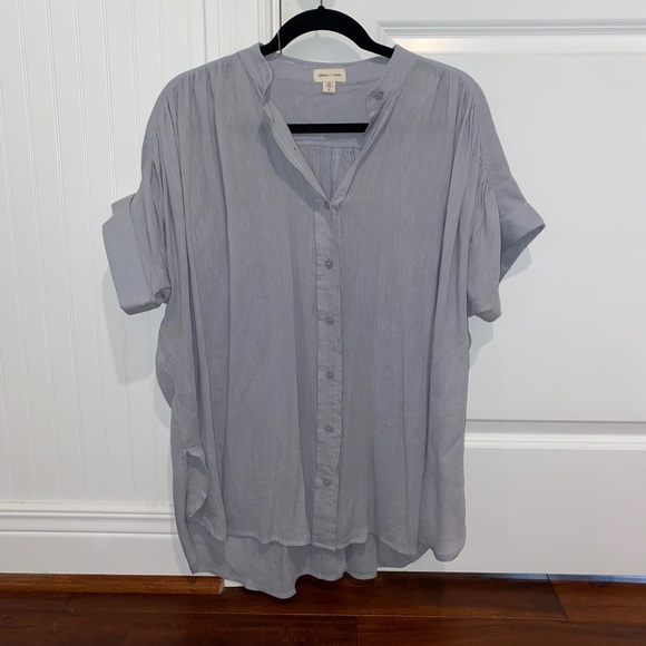 Silence + Noise Light Blue Button Down Blouse - Picture 1 of 4